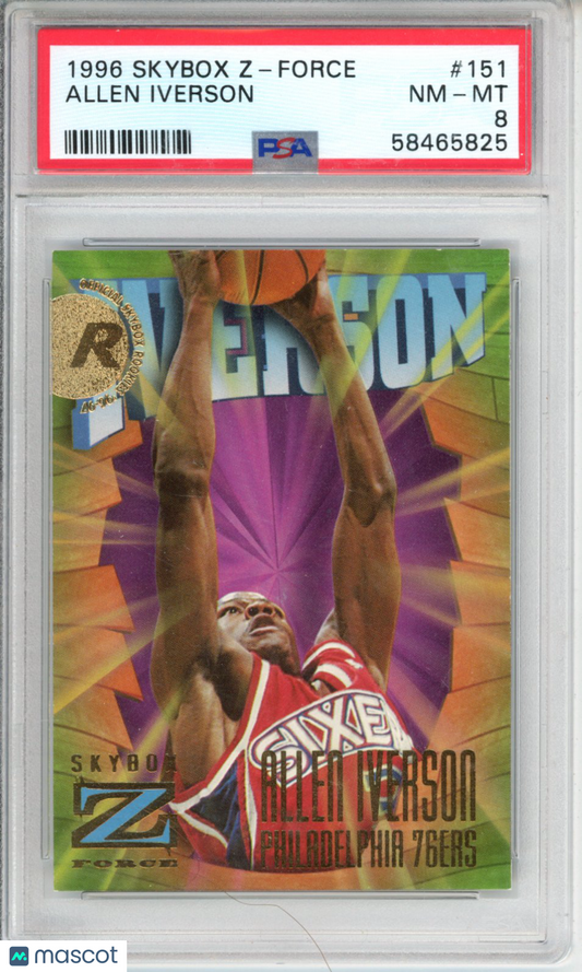 1996 Skybox Z-Force Allen Iverson #151 PSA 8