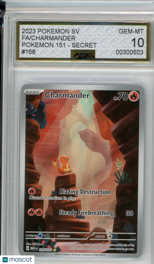 2023 Pokemon 151 Charmander #168 AGS 10
