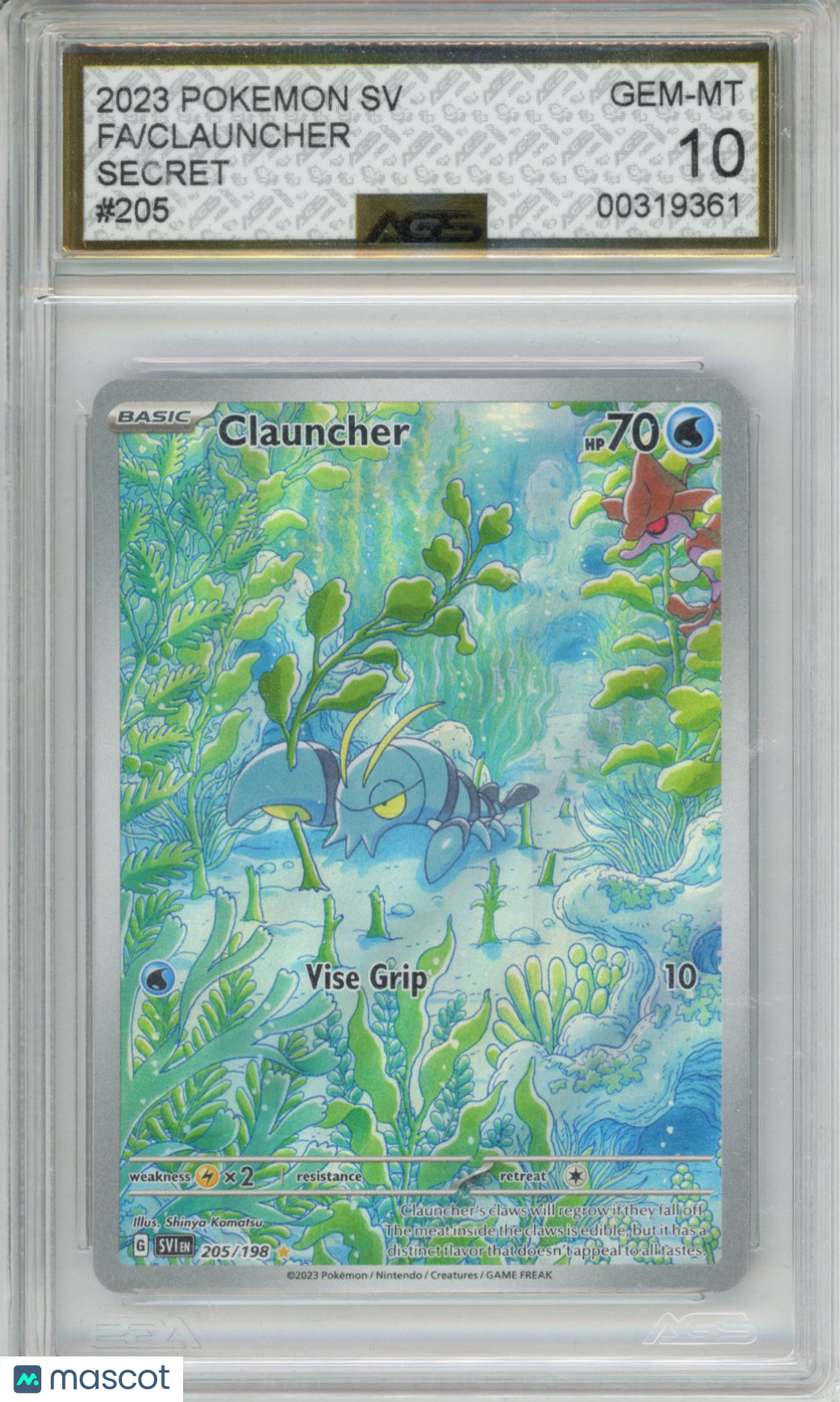 2023 Pokemon Scarlet & Violet Clauncher #205 AGS 10