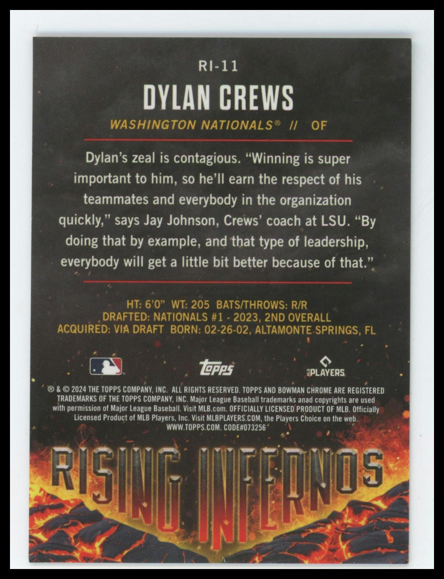 2024 Bowman Dylan Crews Rising Infernos green