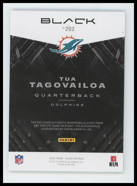 2020 Panini Black Football - Tua Tagovailoa Rookie Patch Auto /5