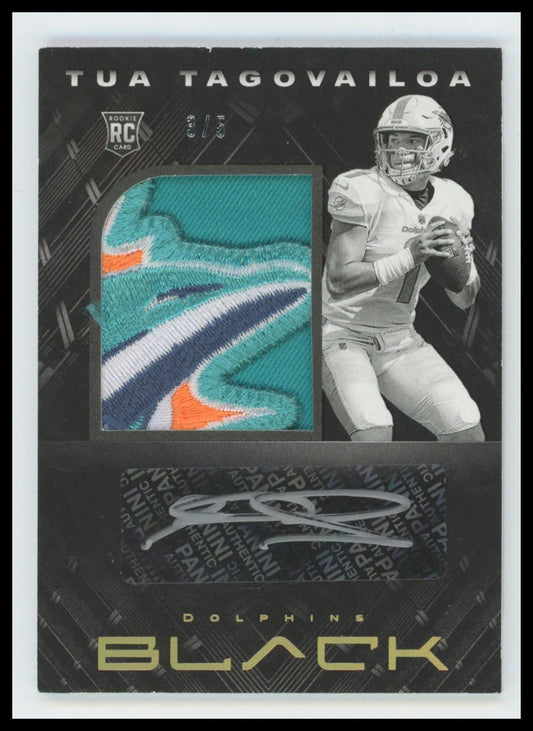 2020 Panini Black Football - Tua Tagovailoa Rookie Patch Auto /5