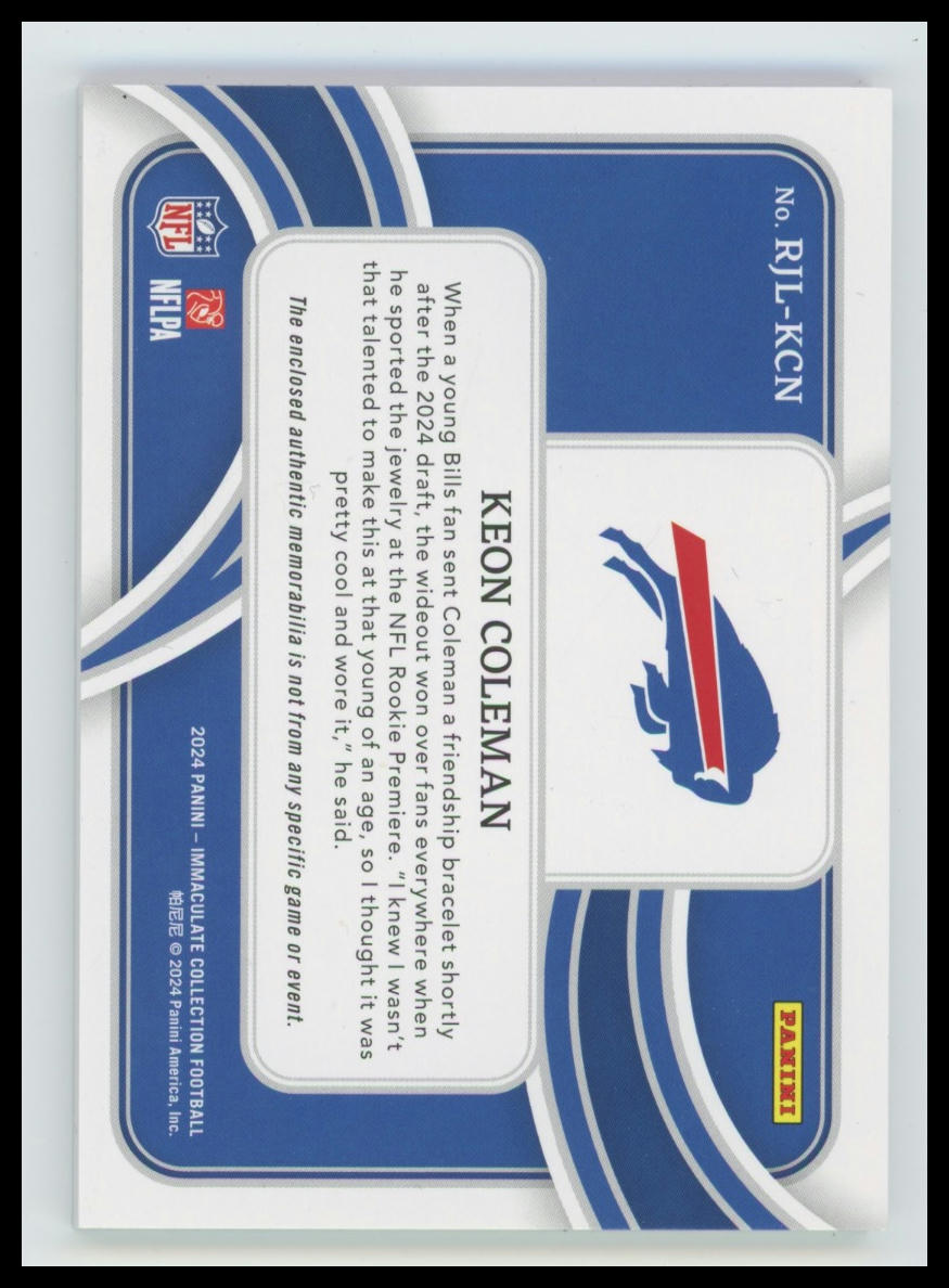 2024 Panini Immaculate Gloves Brand Logo Keon Coleman Nike Logo Patch