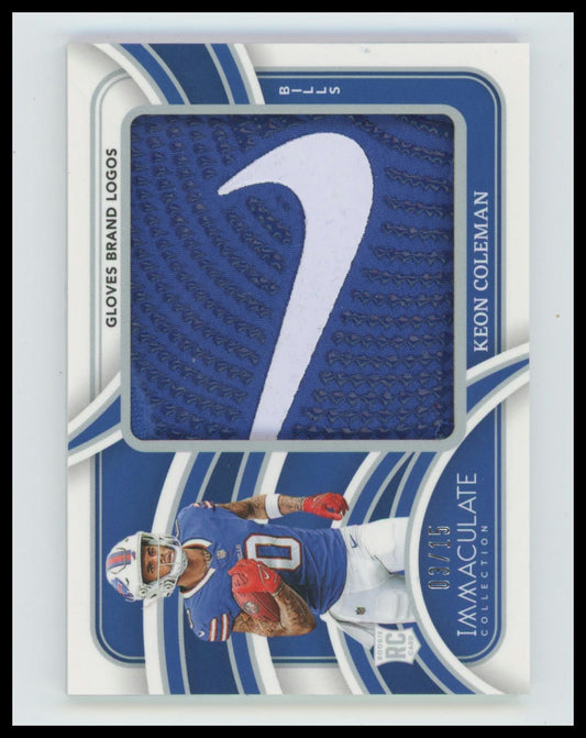 2024 Panini Immaculate Gloves Brand Logo Keon Coleman Nike Logo Patch