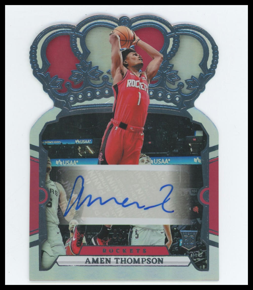 Amen Thompson 2023-24 Panini Crown Royale Rookie Crown Auto RC /75 #RC-AMN