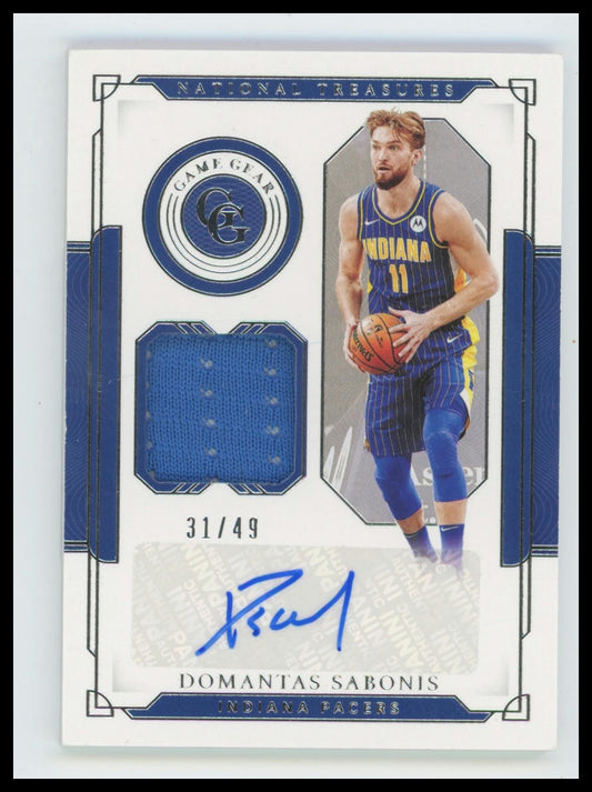 2020-21 National Treasures - DOMANTAS SABONIS - Patch Auto /49 Game Gear Pacers