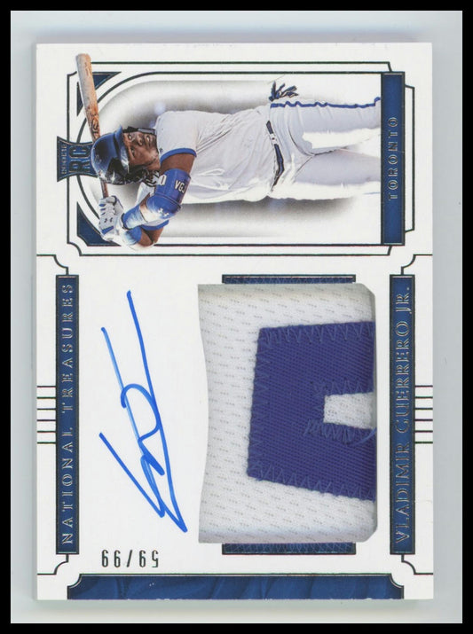 2019 National Treasures #29 Vladimir Guerrero Jr RPA RC 2-Color Patch AUTO /99