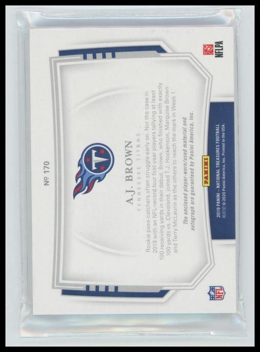 2019 National Treasures Holo Silver #170 A.J. Brown RPA Rookie PATCH AUTO 12/25