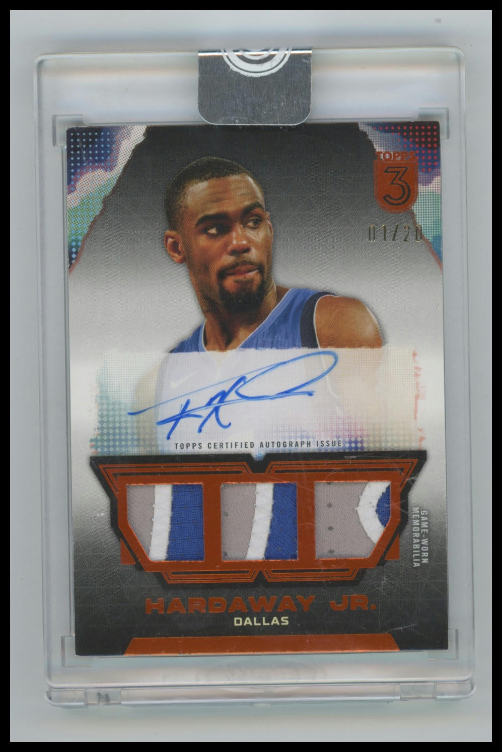 2024 Topps 3 Tim Hardaway Jr Triple Relic Auto /20 #TRA-THA