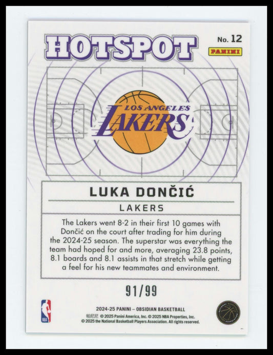 2024-25 Panin Obsidian Luka Doncic Hotspot Orange /99