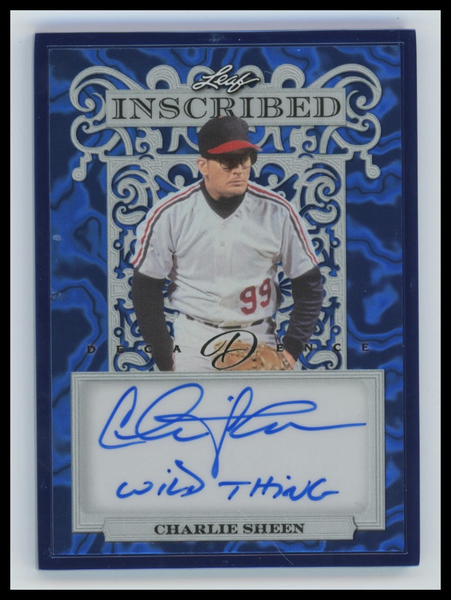 2024 Leaf Decadence - Inscribed Autographs Blue Charlie Sheen #/4