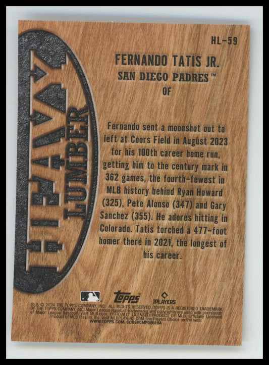 2024 Topps Update Fernando Tatis Jr. Heavy Lumber