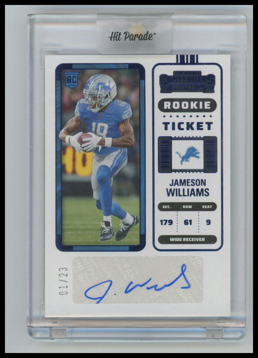 2022 Jameson Williams Contenders Rookie Ticket Auto Card 1/23
