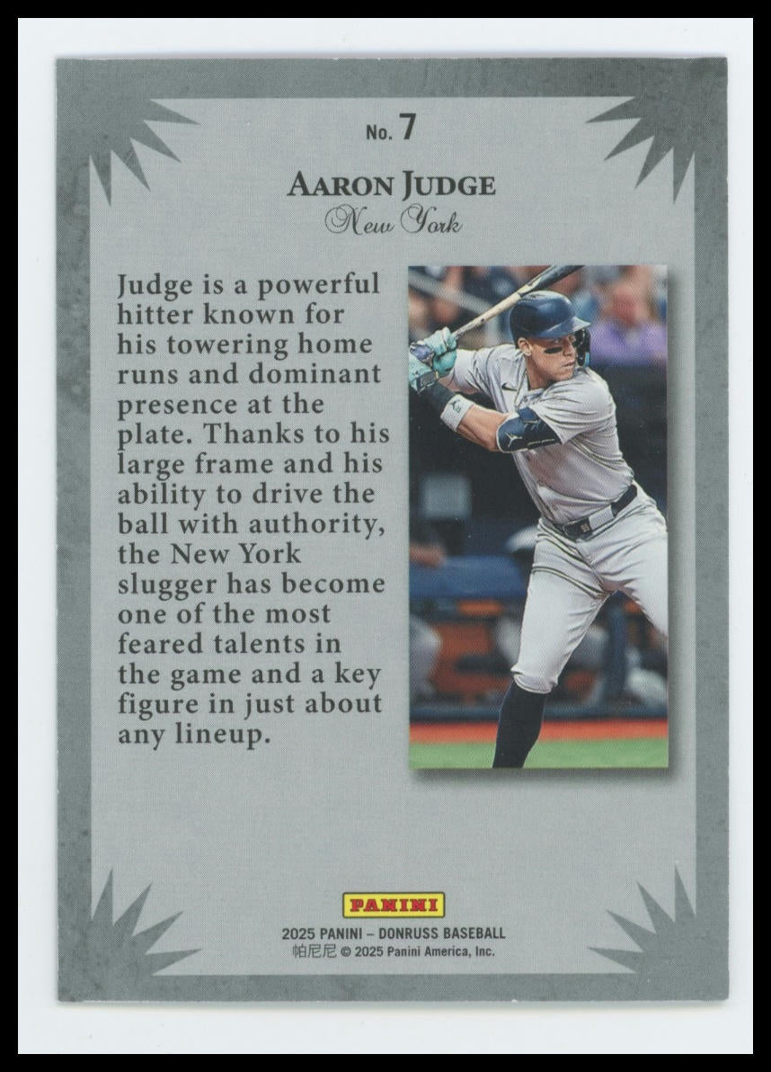 2025 Donruss Aaron Judge Elite Series purple Laser