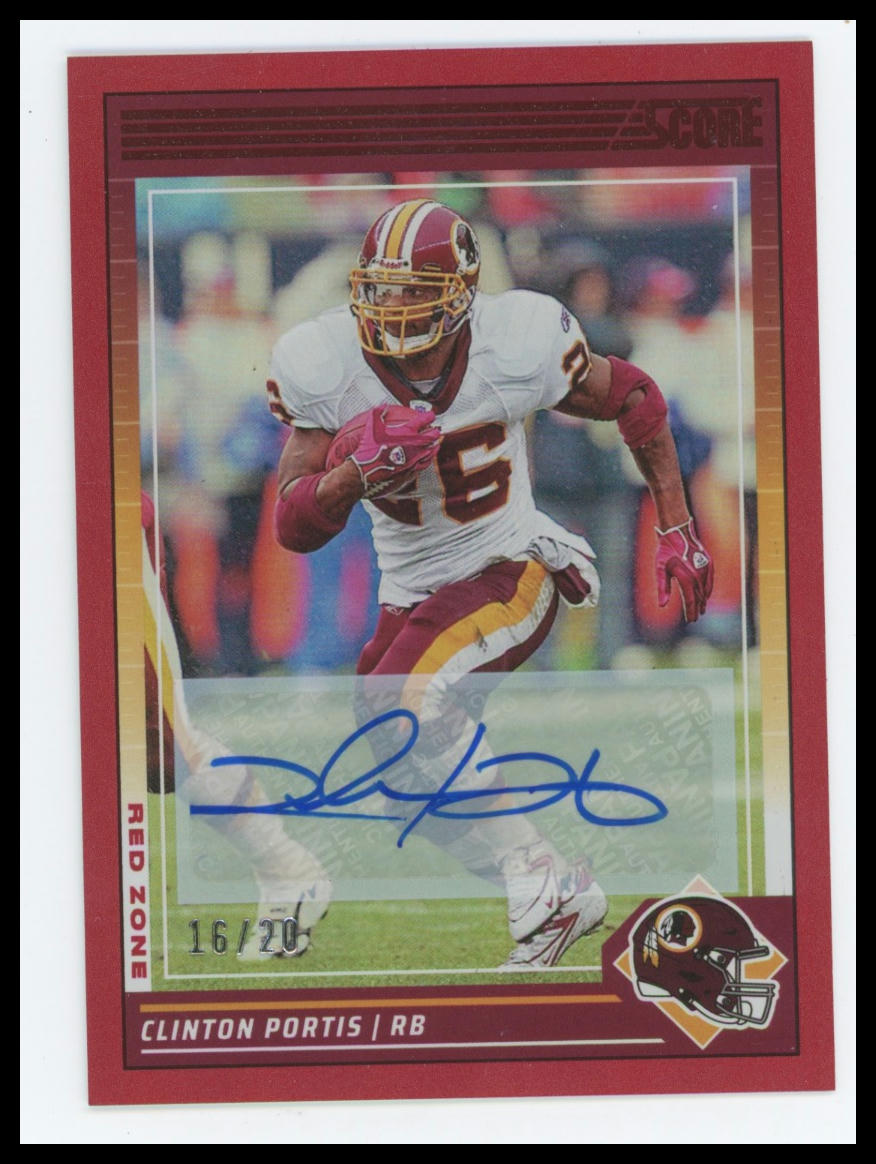 2024 Score Clinton Portis Red Zone Auto /20 #288