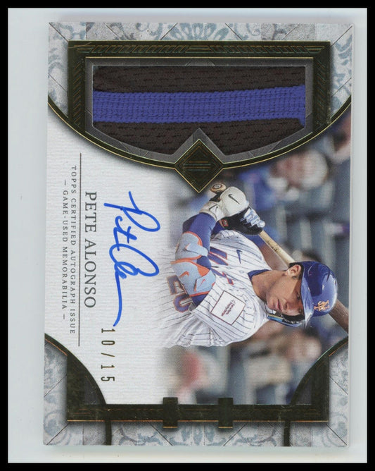 2024 Topps Transcendent Collection Pete Alonso Patch Auto /15 #TCPA-PA
