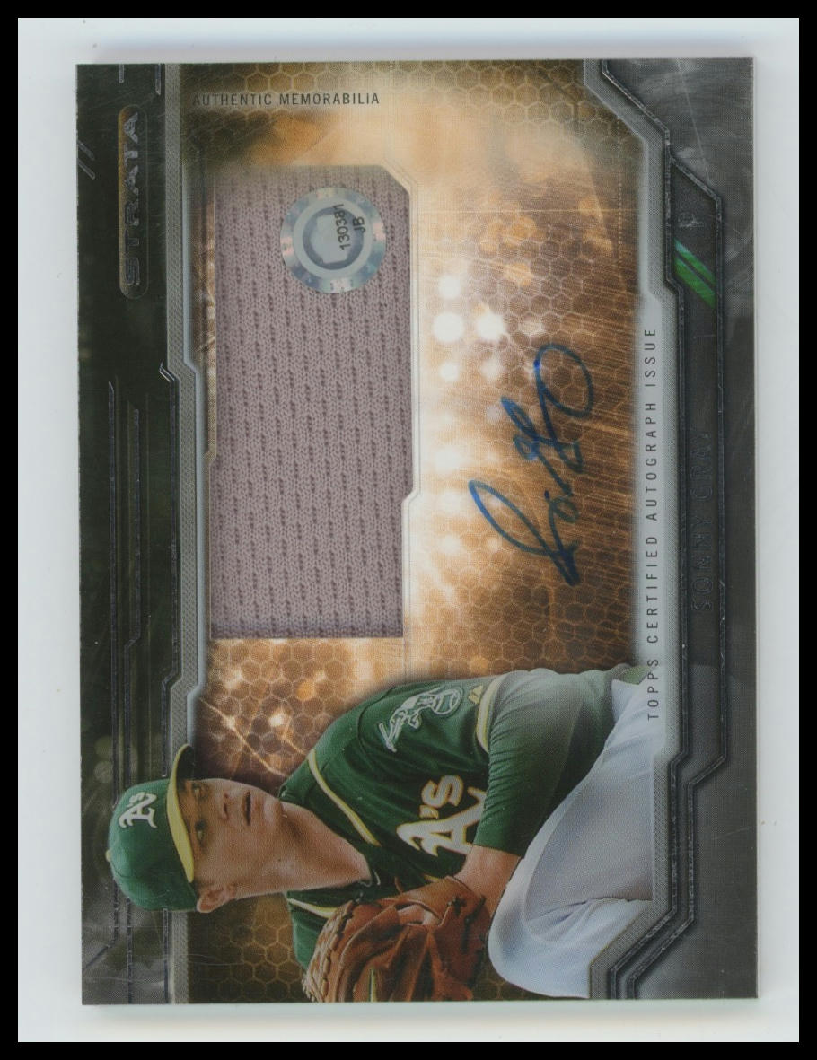 2015 Topps Strata - Clearly Authentic Autographed Relics Sonny Gray