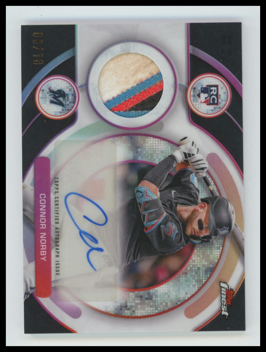 2025 Finest Connor Norby Finest Rookies Autographs Relics black Refractors #/10