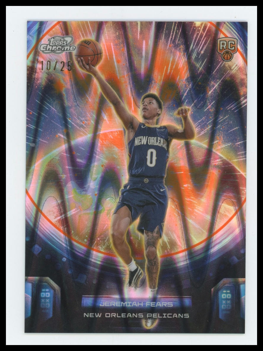 2025-26 Topps Chrome Cosmic Jeremiah Fears Re-Entry Orange /25 #REE-27