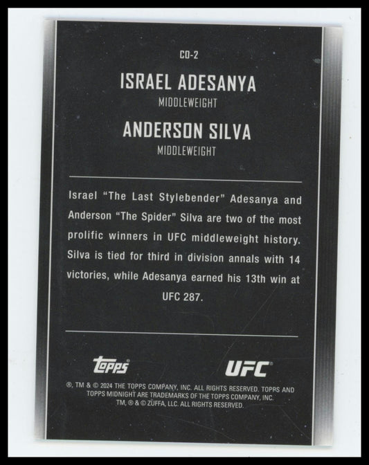 2024 Topps Midnight UFC Israel Adesanya / Anderson Silva Constellations /25 #CO-2