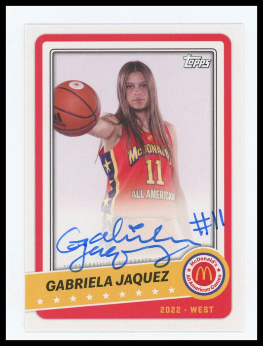 2022-23 Topps Chrome McDonald's Gabriela Jaquez Gameday Paper Auto #PA-GJ