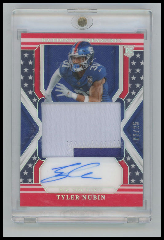 2024 NATIONAL TREASURES TYLER NUBIN STARS STRIPES ROOKIE PATCH AUTO RARE #/25