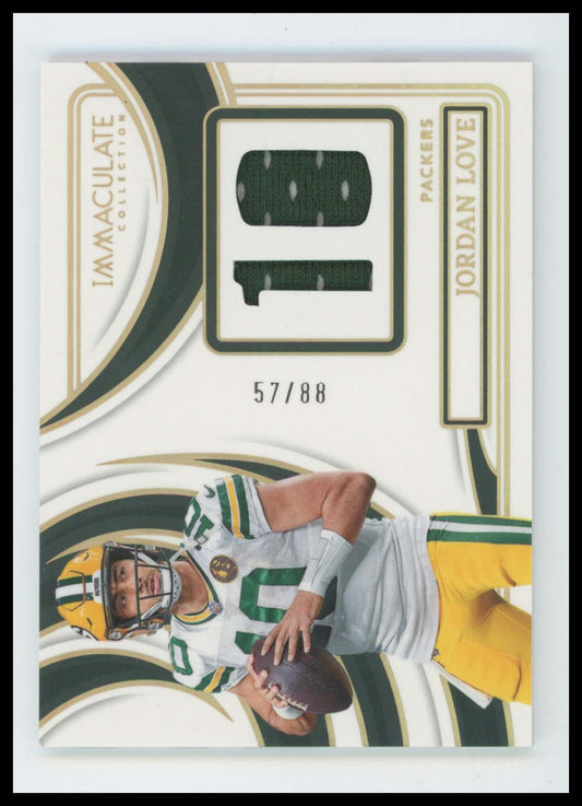 2024 Panini Immaculate Jordan Love Numbers Jersey #/88 Packers