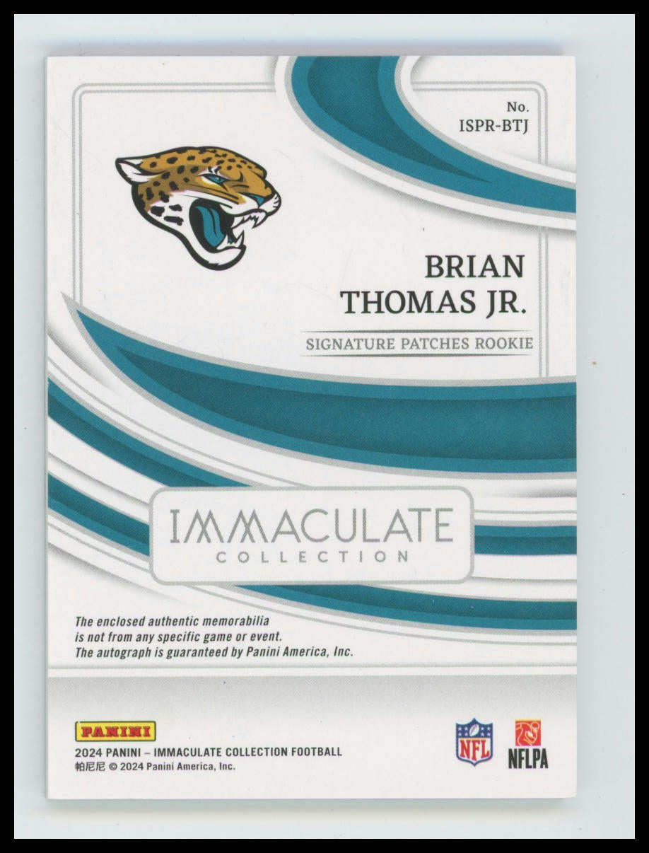 2024 Immaculate Brian Thomas Jr True RPA /99 Jacksonville Jaguars