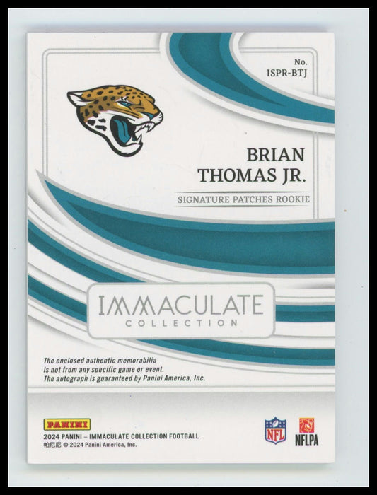 2024 Immaculate Brian Thomas Jr True RPA /99 Jacksonville Jaguars