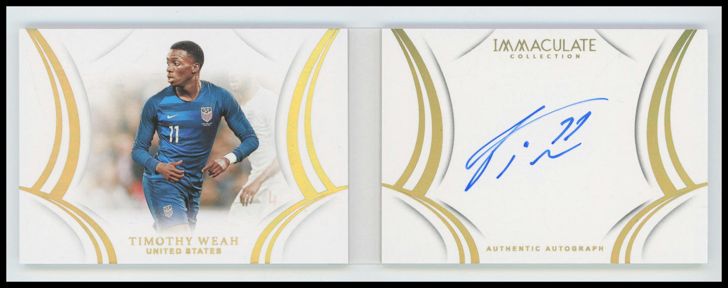 Timothy Weah 2018 Panini Immaculate 37/50 Auto Booklets #AB-TWE USA
