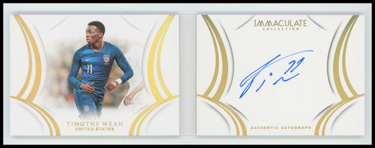 Timothy Weah 2018 Panini Immaculate 37/50 Auto Booklets #AB-TWE USA