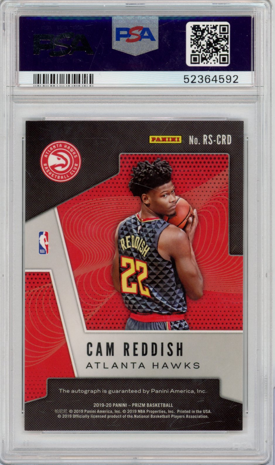 2019 Panini Prizm Basketball Cam Reddish #RP-CRD Prizm Penmanship English PSA 10