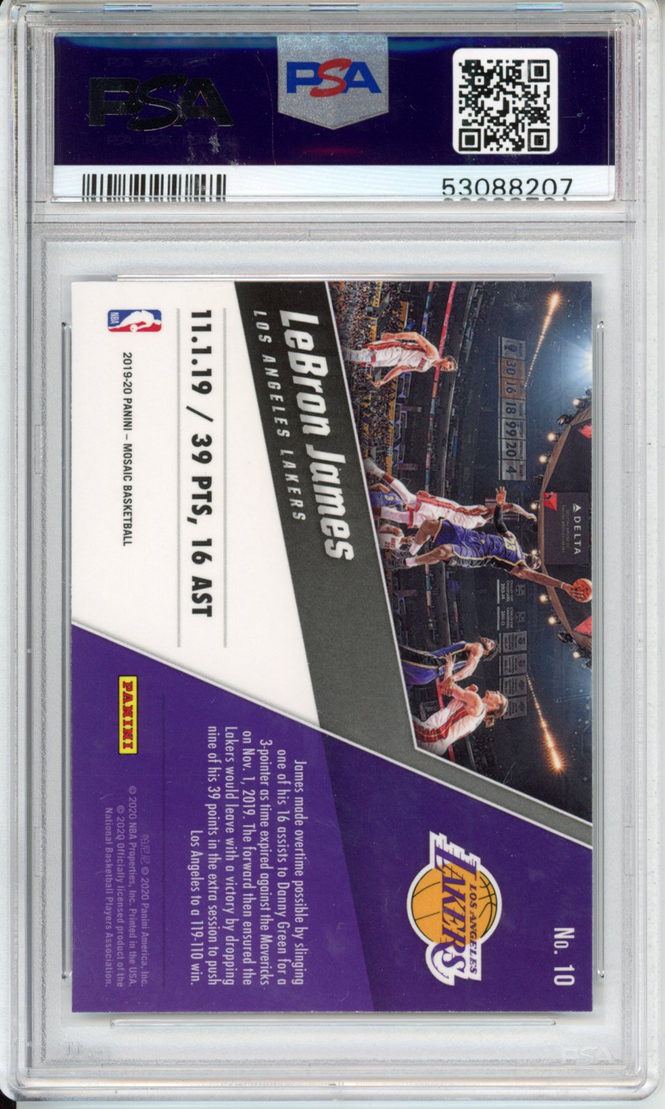 2019 Panini Mosaic Montage LeBron James #10 PSA 9