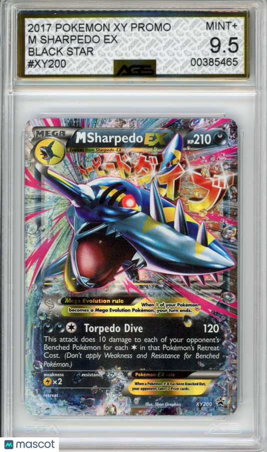 2013 Pokemon XY Promos M Sharpedo EX #200 Unlimited AGS 9.5