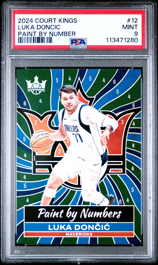 2024 Panini Court Kings Basketball Luka Doncic #12 Court Kings Paint by Number English PSA 9