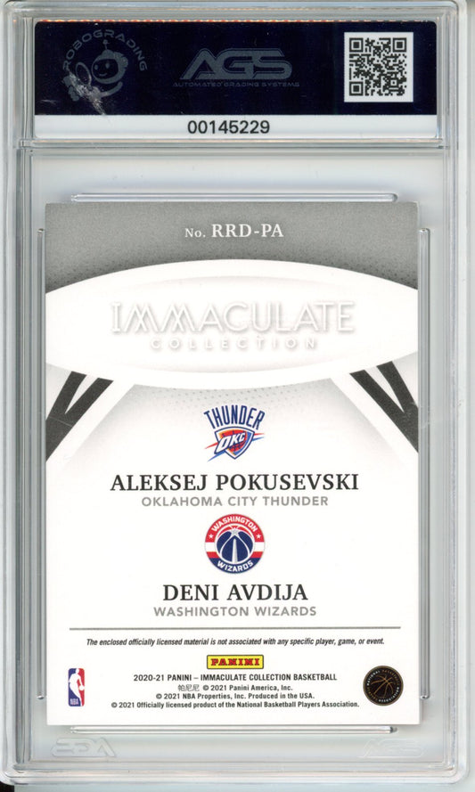 2020-21 Immaculate ALEKSEJ POKUSEVSKI / DENI AVDIJA  Remarkable Rookies AGS 8