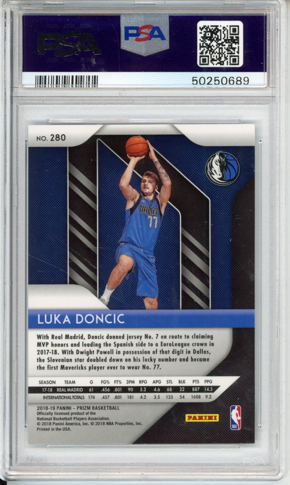 2018 Panini Prizm Luka Doncic #280 PSA 10