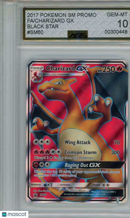 2016 Pokemon Sun & Moon Promos Charizard GX #060 AGS 10