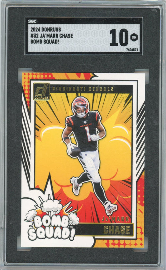 2024 Panini Ja'Marr Chase Panini Donruss Bomb Squad Football #32 Base SGC 10