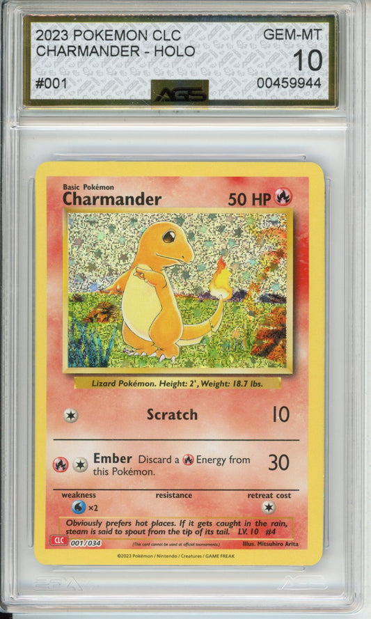 2023 Trading Card Game Classic Charizard & Ho-Oh ex Deck Charmander #001 English AGS 10