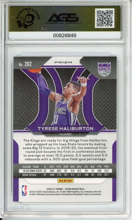 2021 Basketball Panini Prizm 2020-21 Tyrese Haliburton #262 AGS 10