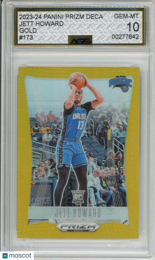 2023-24 Panini PRIZM DECA JETT HOWARD #173 Gold /10 RC AGS 10