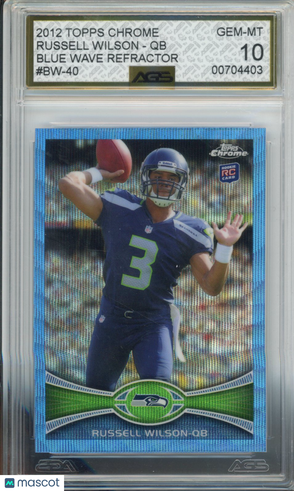 Football 2012 Topps Chrome RUSSELL WILSON - QB #BW-40 AGS 10
