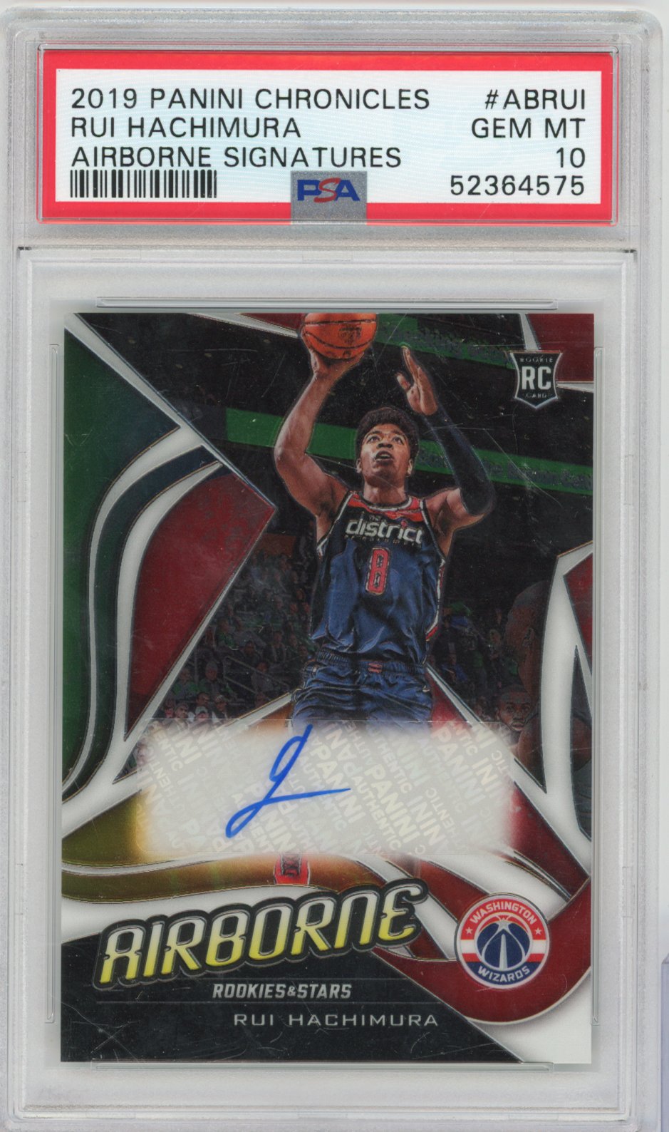 2019 Panini Chronicles Airborne Signatures Rui Hachimura ABRUI English PSA 10