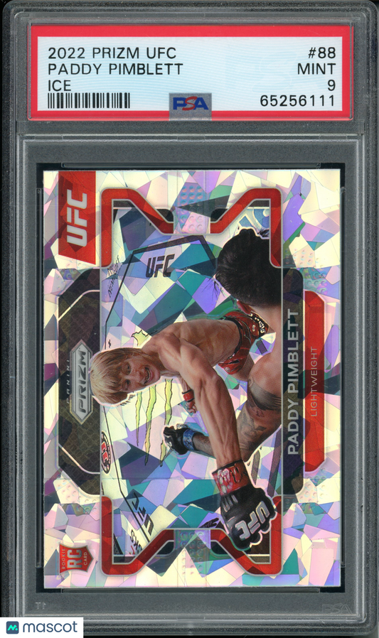 2022 Panini Prizm UFC Paddy Pimblett #88 Ice PSA 9