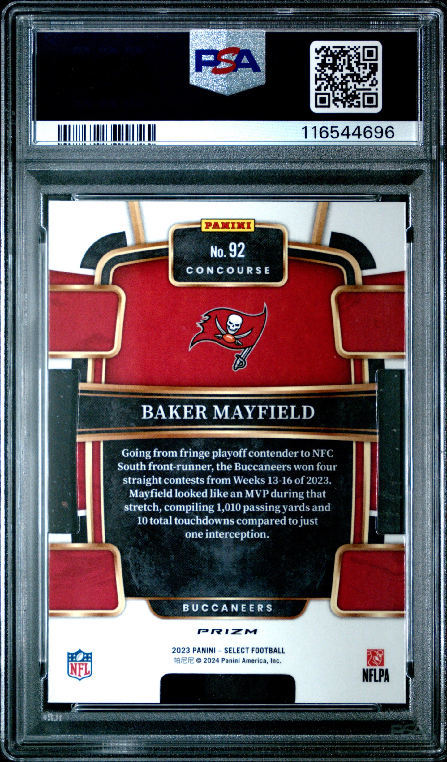 2023 Panini Panini Select Baker Mayfield #92 English PSA 9