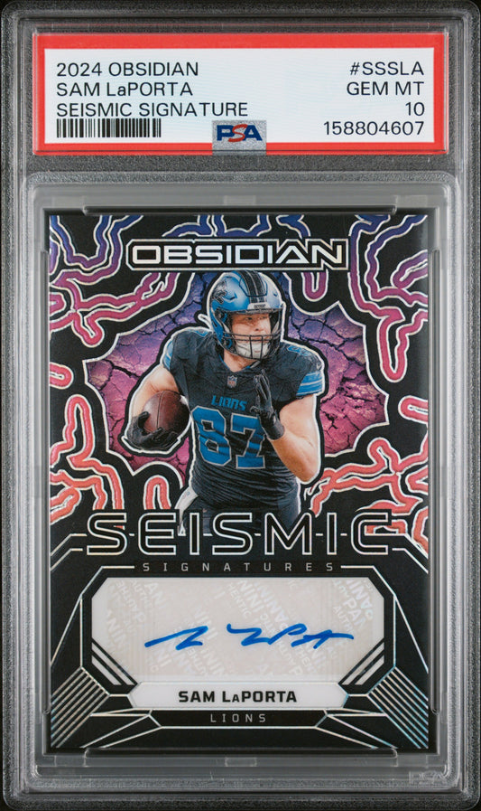 2024 Panini Obsidian Seismic Signatures Sam LaPorta SSSLA English PSA 10