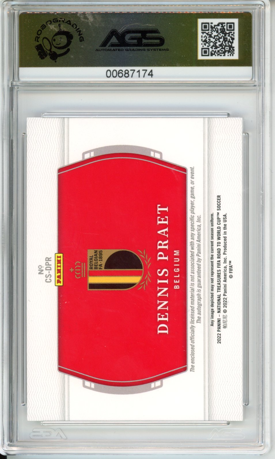 2022 National Treasures FIFA Road to World Cup DENNIS PRAET #CS-DPR AGS 10