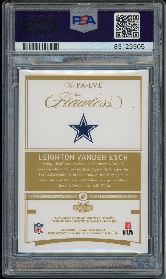 2021 Flawless Leighton Vander Esch #PALVE Patch Auto Platinum 1/1 PSA 9