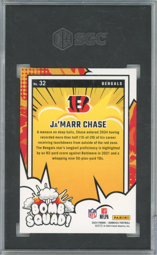 2024 Panini Ja'Marr Chase Panini Donruss Bomb Squad Football #32 Base SGC 10